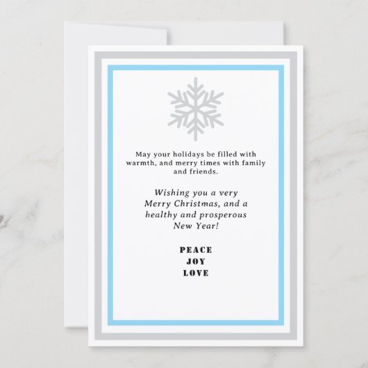 Blue Snowflakes Christmas Tree Lights INSERT PHOTO Feestdagenkaart (Achterkant)