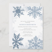 Blue Snowflakes Christmas Winter Vrijgezellenfeest Kaart (Voorkant)