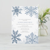 Blue Snowflakes Christmas Winter Vrijgezellenfeest Kaart (Staand voorkant)