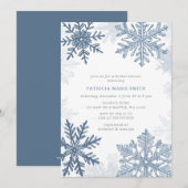 Blue Snowflakes Christmas Winter Vrijgezellenfeest Kaart (Voorkant / Achterkant)