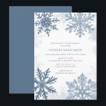 Blue Snowflakes Christmas Winter Vrijgezellenfeest Kaart<br><div class="desc">Blue Snowflakes Kerstmis Winter Bruids Douche Uitnodiging</div>