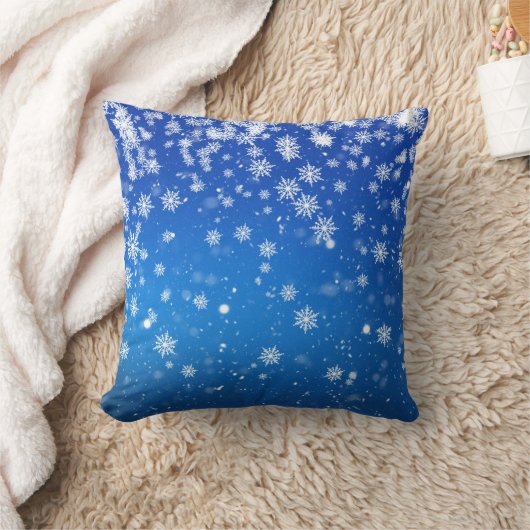 Blue Snowflakes Cushion Kussen (Deken)