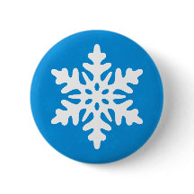 Blue Snowflakes Custom kerstButton Pin Flair