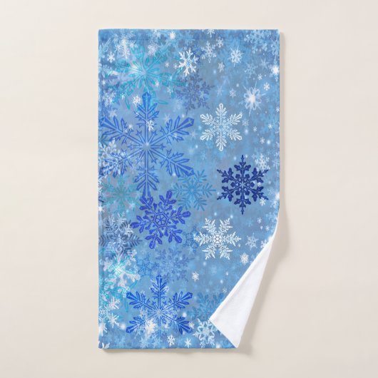 Blue Snowflakes Design Bath Towel Set Bad Handdoek (Handdoek)