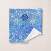 Blue Snowflakes Design Bath Towel Set Bad Handdoek (Wasdoekje)