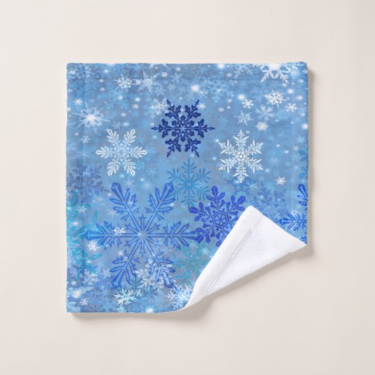 Blue Snowflakes Design Bath Towel Set Bad Handdoek (Wasdoekje)