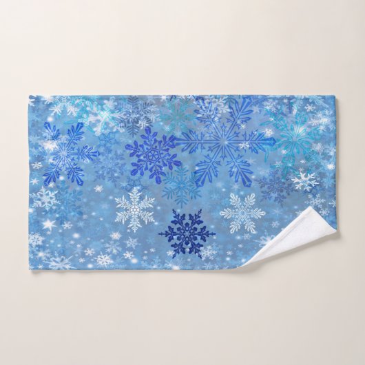 Blue Snowflakes Design Bath Towel Set Bad Handdoek (Handdoek)