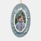 Blue Snowflakes foto Keramisch Ornament (Rechts)