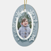 Blue Snowflakes foto Keramisch Ornament (Links)