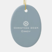 Blue Snowflakes foto Keramisch Ornament (Achterkant)