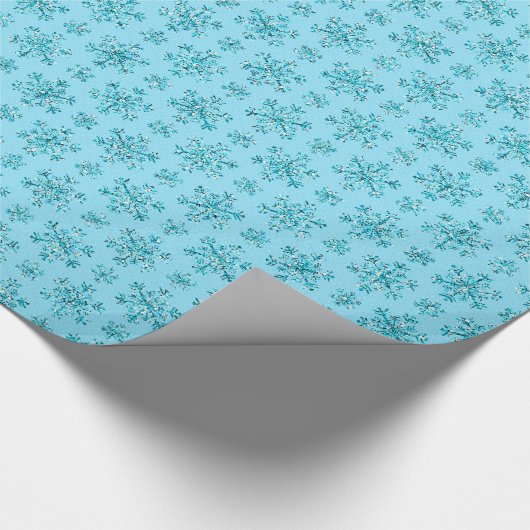 Blue Snowflakes-GIFT WRAPPING PAPER Cadeaupapier (Hoek)