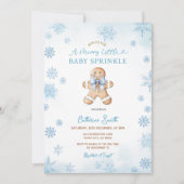 Blue Snowflakes Gingerbread Baby Sprinkle Kaart (Voorkant)