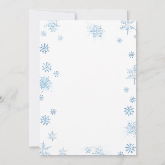 Blue Snowflakes Gingerbread Baby Sprinkle Kaart (Achterkant)