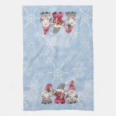 Blue Snowflakes Gnomes Love Joy Peace Waterverf Theedoek (Verticaal)