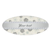 Blue Snowflakes Gold Stars Silver Diamonds Naambadge (Voorkant)