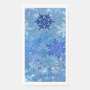 Blue Snowflakes Guest Towel Napkins Servet