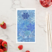 Blue Snowflakes Guest Towel Napkins Servet (Insitu)