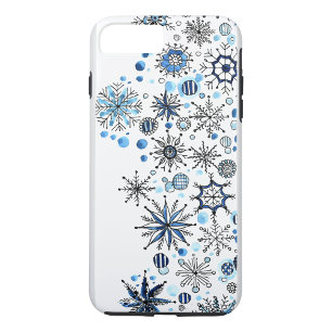 Blue Snowflakes Hoesje-Mate iPhone Case