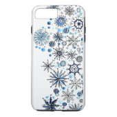 Blue Snowflakes Hoesje-Mate iPhone Case (Achterkant)