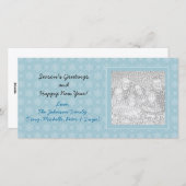 Blue Snowflakes Holiday-fotokaarten Feestdagenkaart (Voorkant / Achterkant)