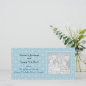 Blue Snowflakes Holiday-fotokaarten Feestdagenkaart (Staand voorkant)