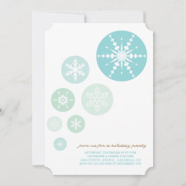 Blue Snowflakes Holiday/Kerstparty Uitnodiging