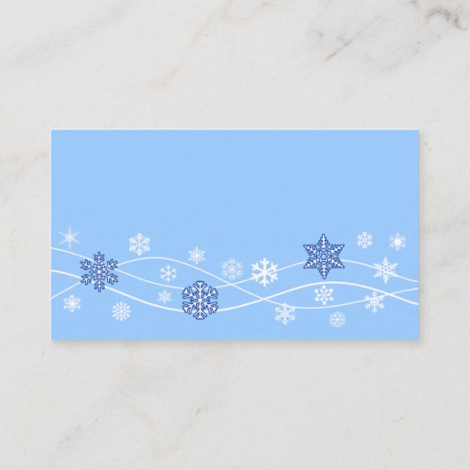 Blue Snowflakes Holiday Place-kaarten Plaatskaartje (Achterkant)
