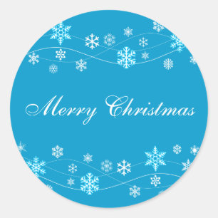 Blue Snowflakes Holiday Stickers