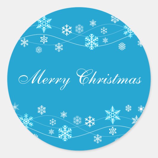Blue Snowflakes Holiday Stickers (Voorkant)