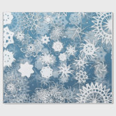 Blue Snowflakes Holiday Wrapping Paper Cadeaupapier (Vlak)