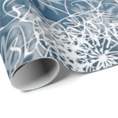 Blue Snowflakes Holiday Wrapping Paper Cadeaupapier (Rol Hoek)
