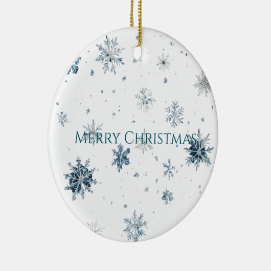 Blue Snowflakes Ice Skates Christmas  Keramisch Ornament (Rechts)