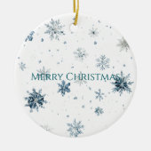 Blue Snowflakes Ice Skates Christmas  Keramisch Ornament (Voorkant)