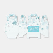 Blue Snowflakes kerst Bedankdoosjes (Uitgevouwen)