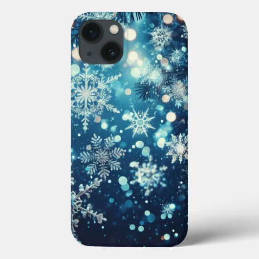 Blue Snowflakes kerst Case-Mate iPhone Case (Achterkant)