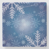 Blue Snowflakes kerst Stenen Onderzetter (Voorkant)