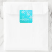 Blue Snowflakes kerstbomen Sticker (Tas)