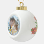 Blue Snowflakes kerstliefde Persoonlijke foto Keramische Bal Ornament (Rechts)