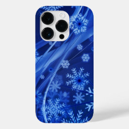 Blue Snowflakes Kerstmis Case-Mate iPhone 14 Pro Hoesje