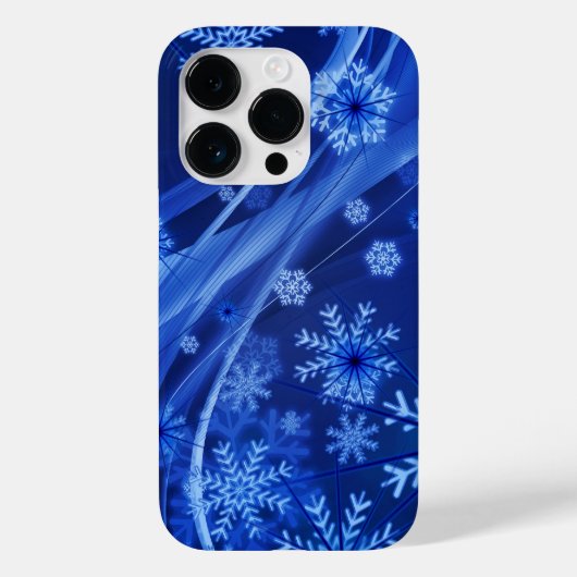 Blue Snowflakes Kerstmis Case-Mate iPhone Case (Achterkant)