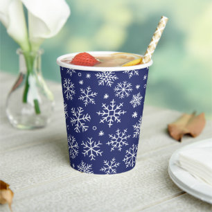 Blue Snowflakes kerstpatroon Papieren Bekers