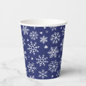 Blue Snowflakes kerstpatroon Papieren Bekers (Achterkant)