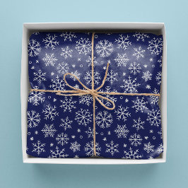 Blue Snowflakes kerstpatroon Tissuepapier