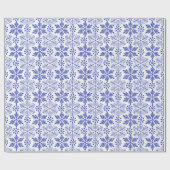 Blue Snowflakes Kerstvakantie Winter Gift Cadeaupapier (Vlak)