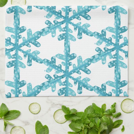 Blue Snowflakes Kitchen of Bath Towel Theedoek (Gevouwen)