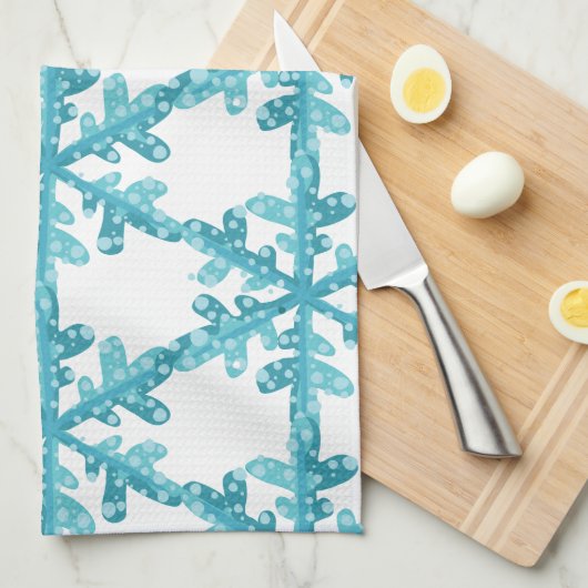 Blue Snowflakes Kitchen of Bath Towel Theedoek (Quarter Fold)