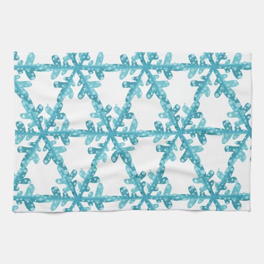 Blue Snowflakes Kitchen of Bath Towel Theedoek (Horizontaal)