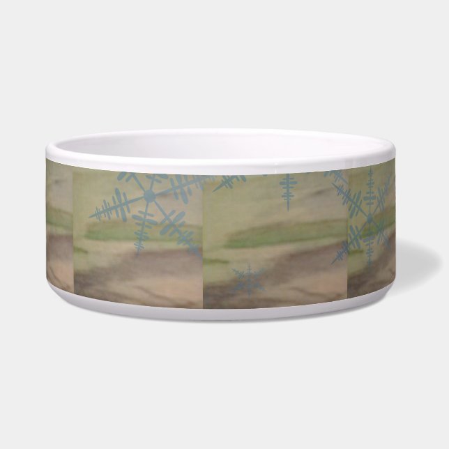 Blue Snowflakes on the Seashore  Voerbakje (Voorkant)