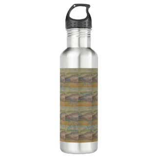 Blue Snowflakes on the Seashore Water Bottle Waterfles
