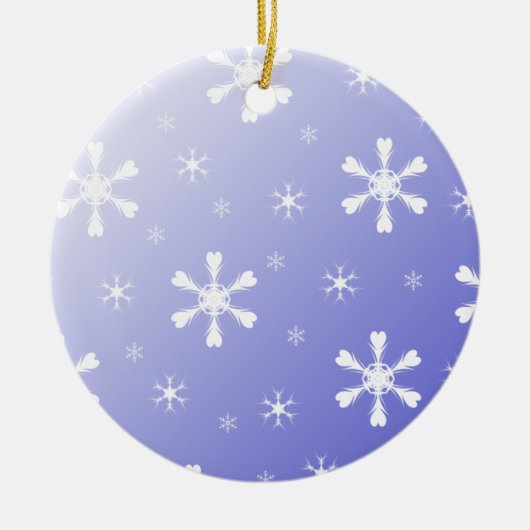 Blue Snowflakes-Ornament Keramisch Ornament (Voorkant)